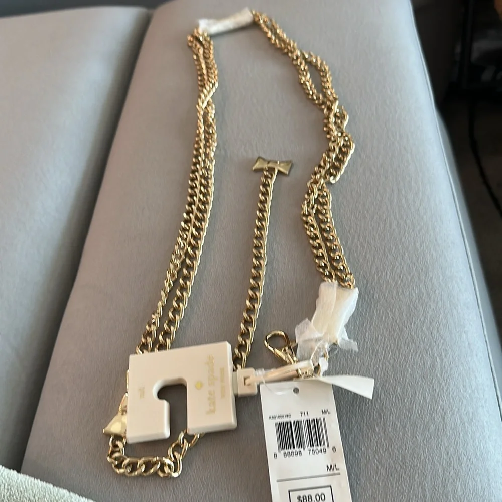 Kate Spade Double Gold Tone Chain Bow Belt